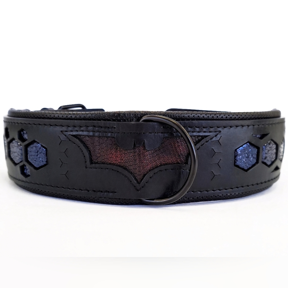Limited Bestia ''Batman''‎ Collar. 100% Leather. Handmade Superhero Collection